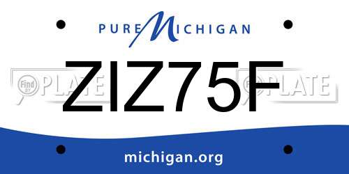 ZIZ75F Michigan License Plate