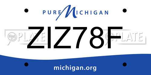 ZIZ78F Michigan License Plate
