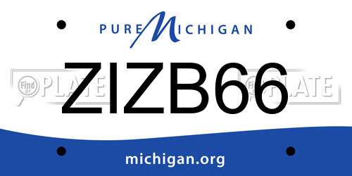 ZIZB66 Michigan License Plate