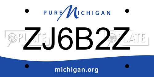 ZJ6B2Z Michigan License Plate