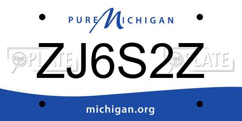 ZJ6S2Z Michigan License Plate