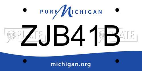 ZJB41B Michigan License Plate