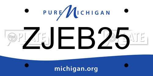 ZJEB25 Michigan License Plate