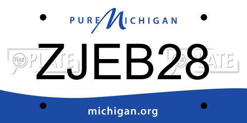 ZJEB28 Michigan License Plate