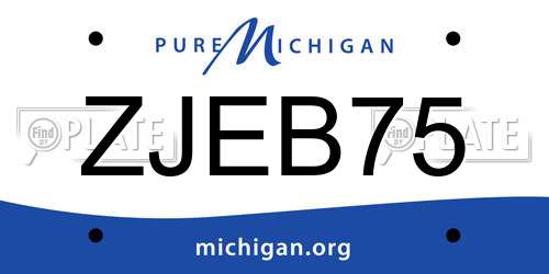 ZJEB75 Michigan License Plate