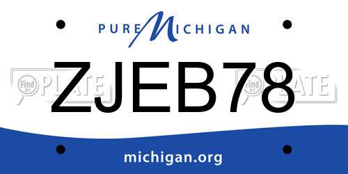 ZJEB78 Michigan License Plate