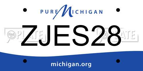 ZJES28 Michigan License Plate