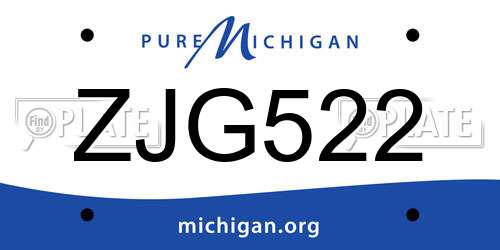 ZJG522 Michigan License Plate