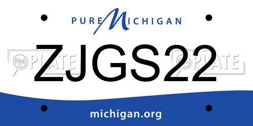 ZJGS22 Michigan License Plate