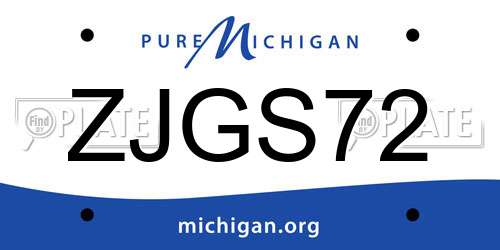 ZJGS72 Michigan License Plate