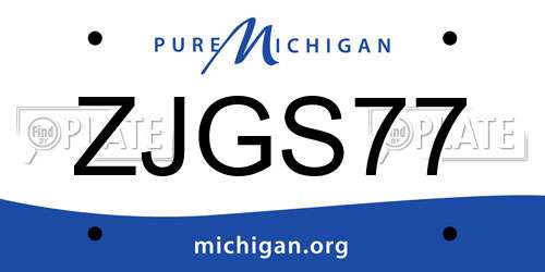 ZJGS77 Michigan License Plate
