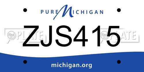 ZJS415 Michigan License Plate