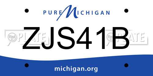 ZJS41B Michigan License Plate