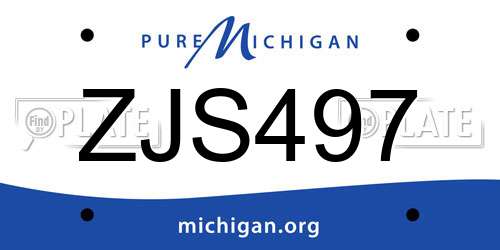 ZJS497 Michigan License Plate