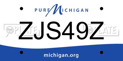 ZJS49Z Michigan License Plate