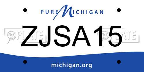 ZJSA15 Michigan License Plate