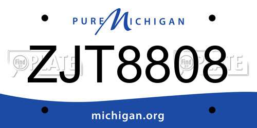 ZJT8808 Michigan License Plate