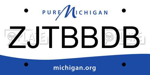 ZJTBBDB Michigan License Plate