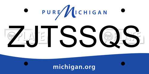 ZJTSSQS Michigan License Plate