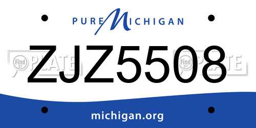 ZJZ5508 Michigan License Plate