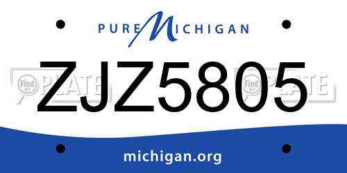 ZJZ5805 Michigan License Plate