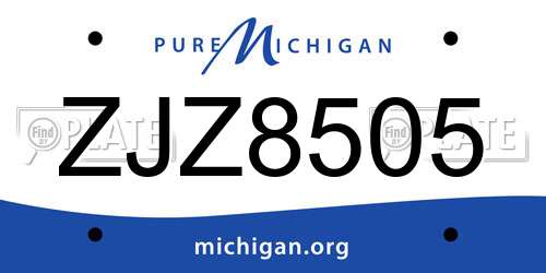 ZJZ8505 Michigan License Plate