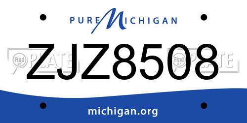 ZJZ8508 Michigan License Plate