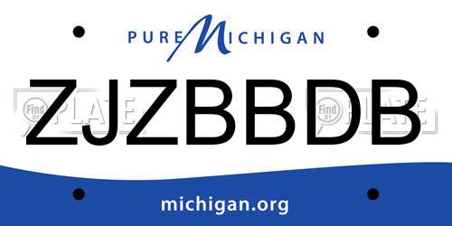ZJZBBDB Michigan License Plate