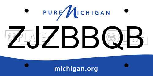 ZJZBBQB Michigan License Plate