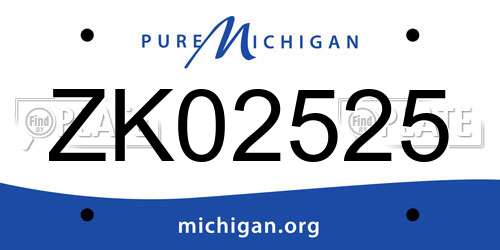 ZK02525 Michigan License Plate