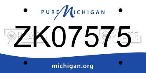 ZK07575 Michigan License Plate