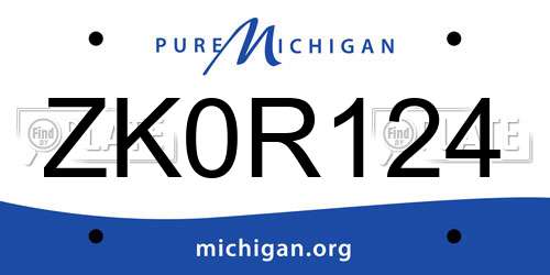 ZK0R124 Michigan License Plate