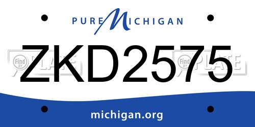ZKD2575 Michigan License Plate