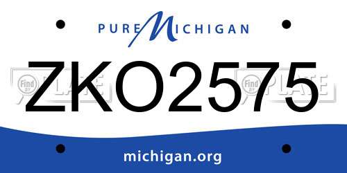 ZKO2575 Michigan License Plate