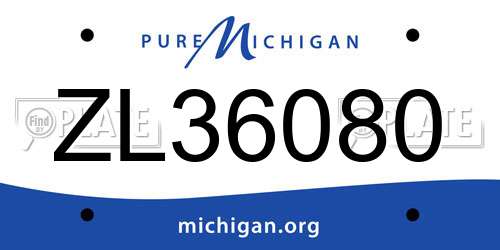 ZL36080 Michigan License Plate