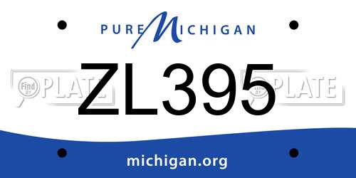 ZL395 Michigan License Plate