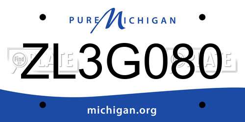 ZL3G080 Michigan License Plate