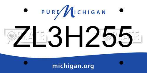 ZL3H255 Michigan License Plate