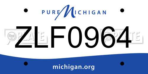 ZLF0964 Michigan License Plate