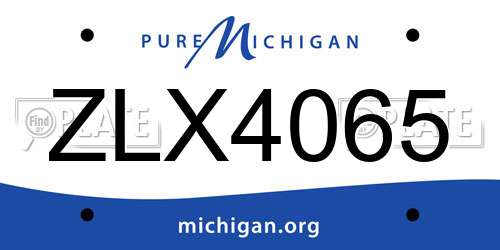 ZLX4065 Michigan License Plate