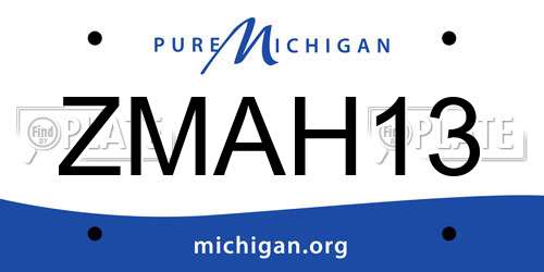 ZMAH13 Michigan License Plate