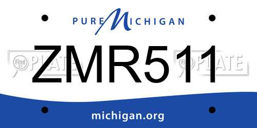 ZMR511 Michigan License Plate
