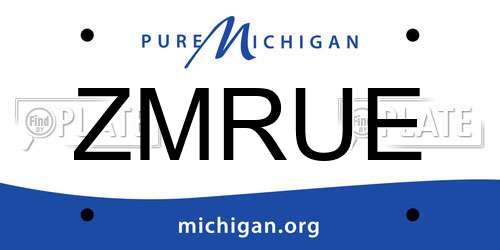 ZMRUE Michigan License Plate