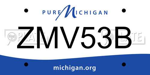 ZMV53B Michigan License Plate