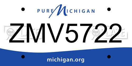 ZMV5722 Michigan License Plate