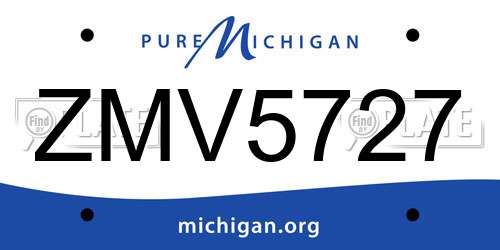 ZMV5727 Michigan License Plate