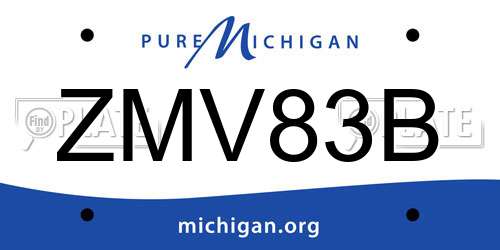 ZMV83B Michigan License Plate