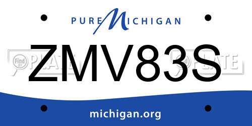 ZMV83S Michigan License Plate