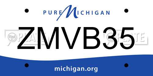 ZMVB35 Michigan License Plate