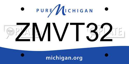 ZMVT32 Michigan License Plate